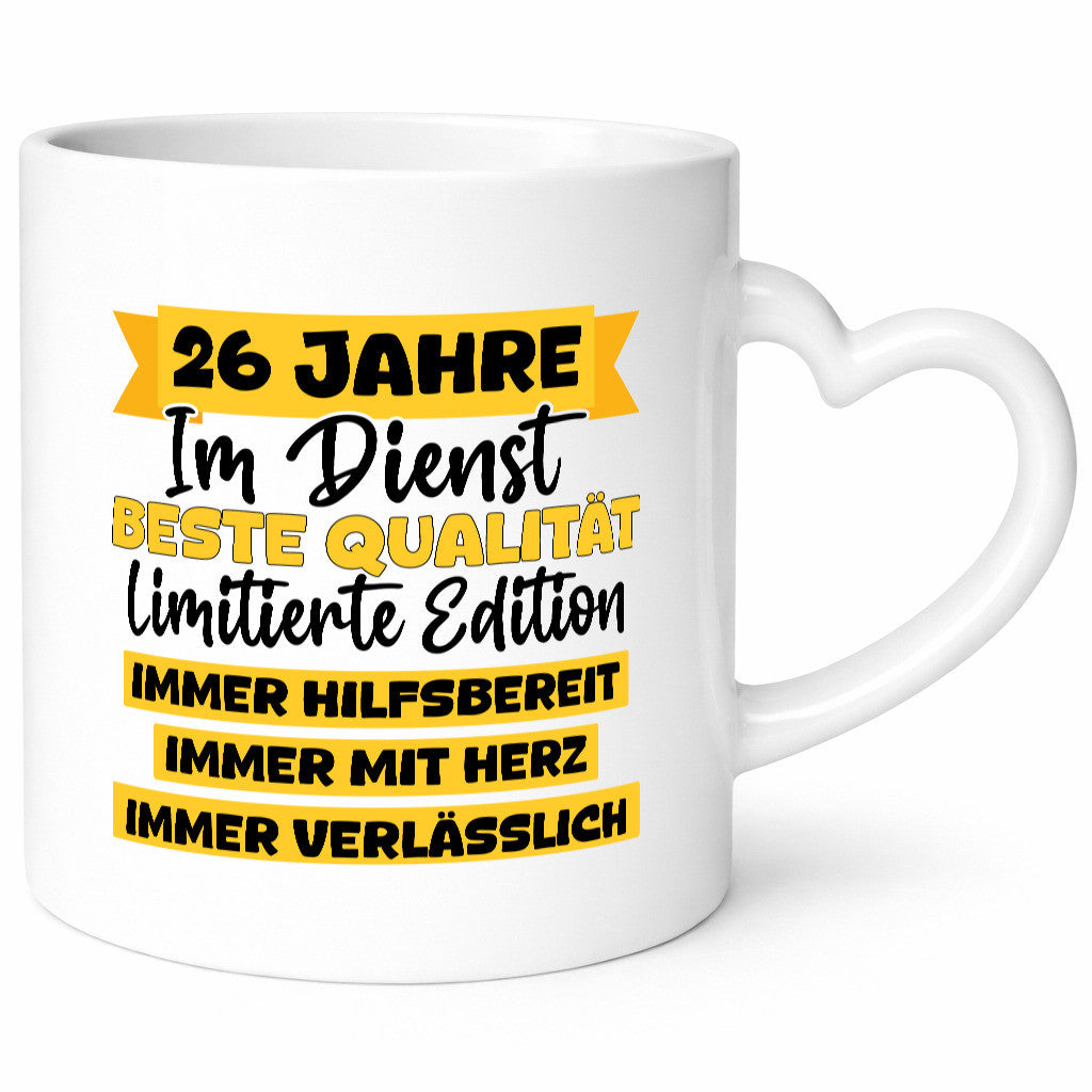 26 Jahre im Dienst | Jubiläum Arbeit v8 lustig Kollegen Büro Geschenk Tasse