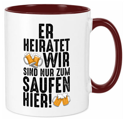 JGA | Er heiratet Junggesellenabschied Polterabend v2 lustiger Spruch Geschenk