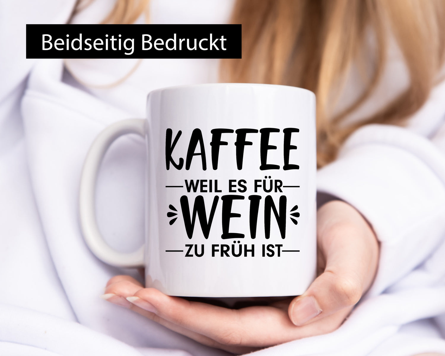 Zu früh für Wein | Kaffeetrinker Tasse Büro Humor lustiger Spruch Geschenk