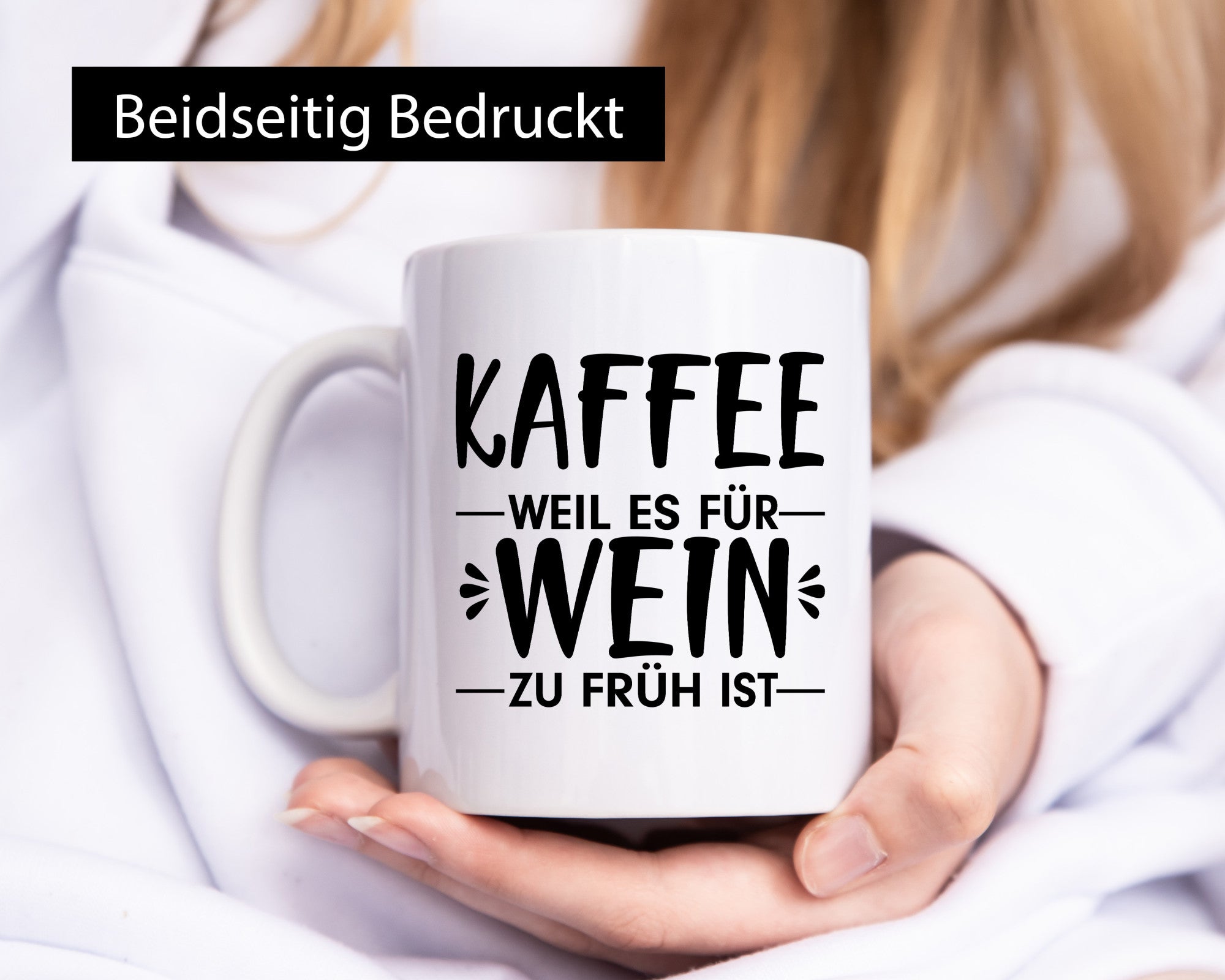 Zu früh für Wein | Kaffeetrinker Tasse Büro Humor lustiger Spruch Geschenk