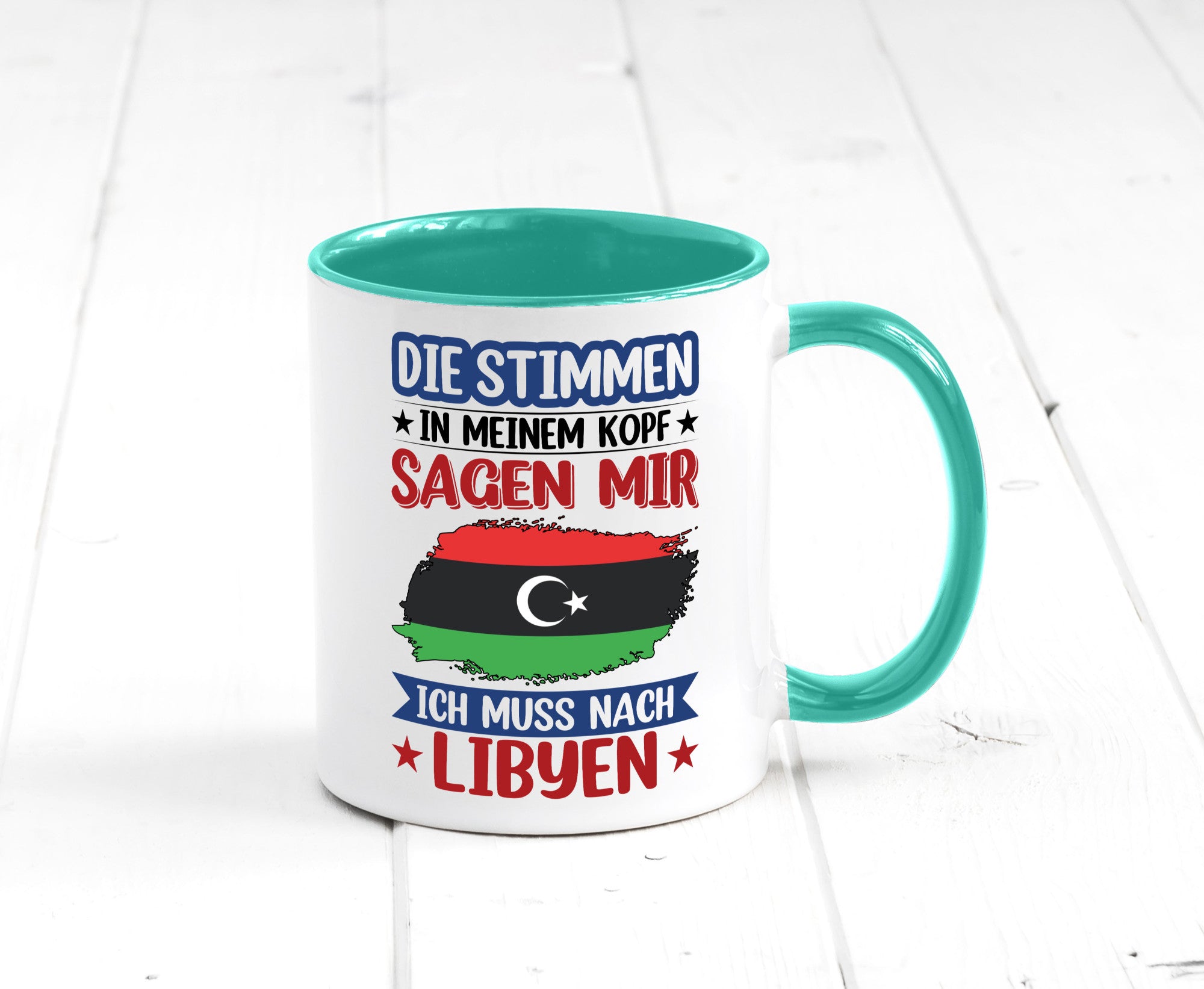 Libyen | Urlaub Stimmen in meinem Kopf Traumland Geschenkidee Humor Tasse