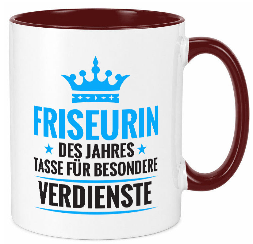 Besonderer Verdienst: Friseurin | Friseuse Frisörin Geschenk Humor Geschenkidee