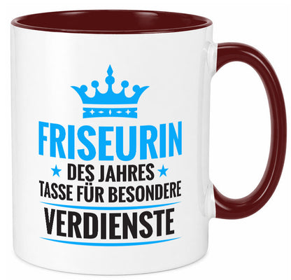 Besonderer Verdienst: Friseurin | Friseuse Frisörin Geschenk Humor Geschenkidee