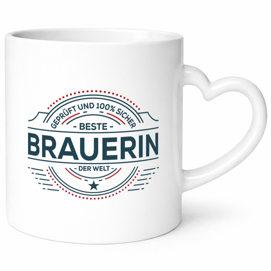 Geprüft und sicher: Brauerin | Bier Brauerei Humor Geschenkidee Tasse