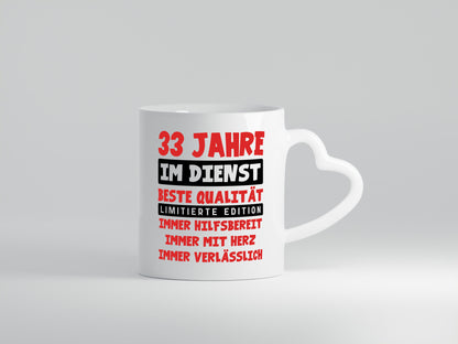 33 Jahre im Dienst | Jubiläum Arbeit v9 Geschenkidee Kollegen Büro Humor Tasse