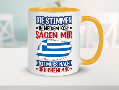 Griechenland | Urlaub Stimmen in meinem Kopf Traumland Humor Geschenkidee Tasse