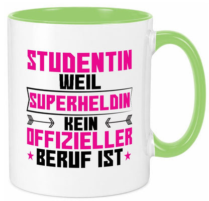 Superheldin Studentin | Uni Studium Universität Humor Geschenkidee Tasse