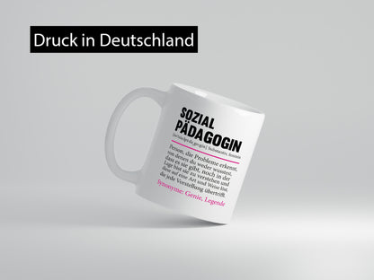 Sozialpädagogin | Spruch lustig Humor Pädagogin v2 Geschenkidee Geschenk Tasse