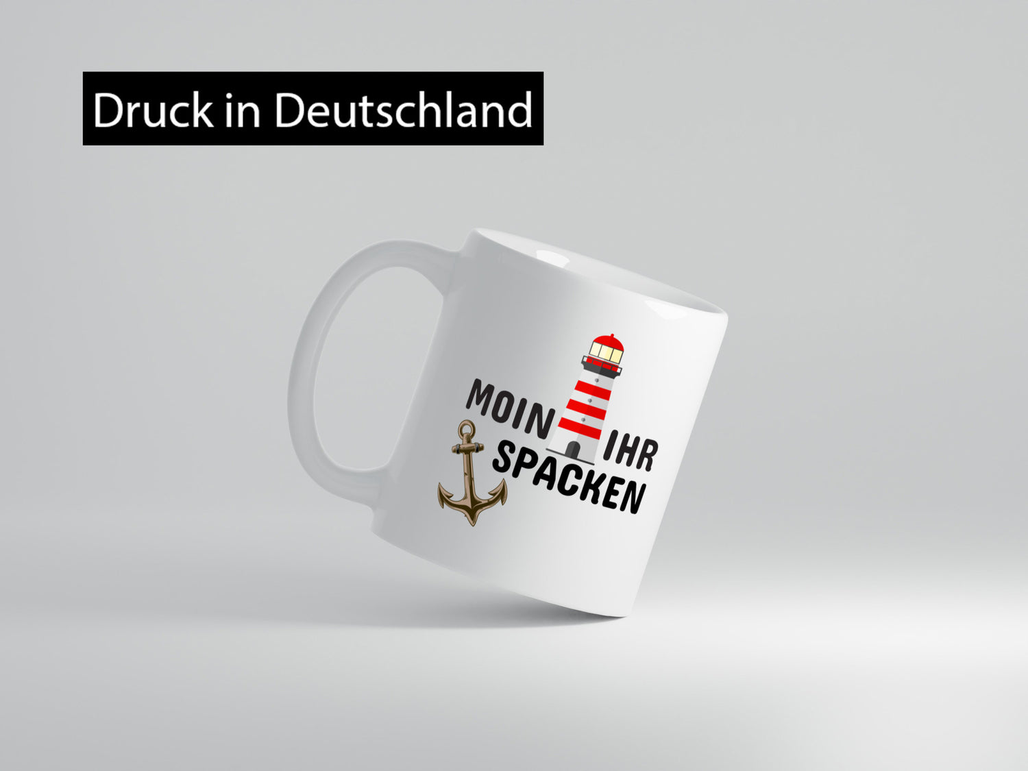 Moin Ihr Spacken | Norddeutscher Tasse Leuchtturm Geschenkidee Humor