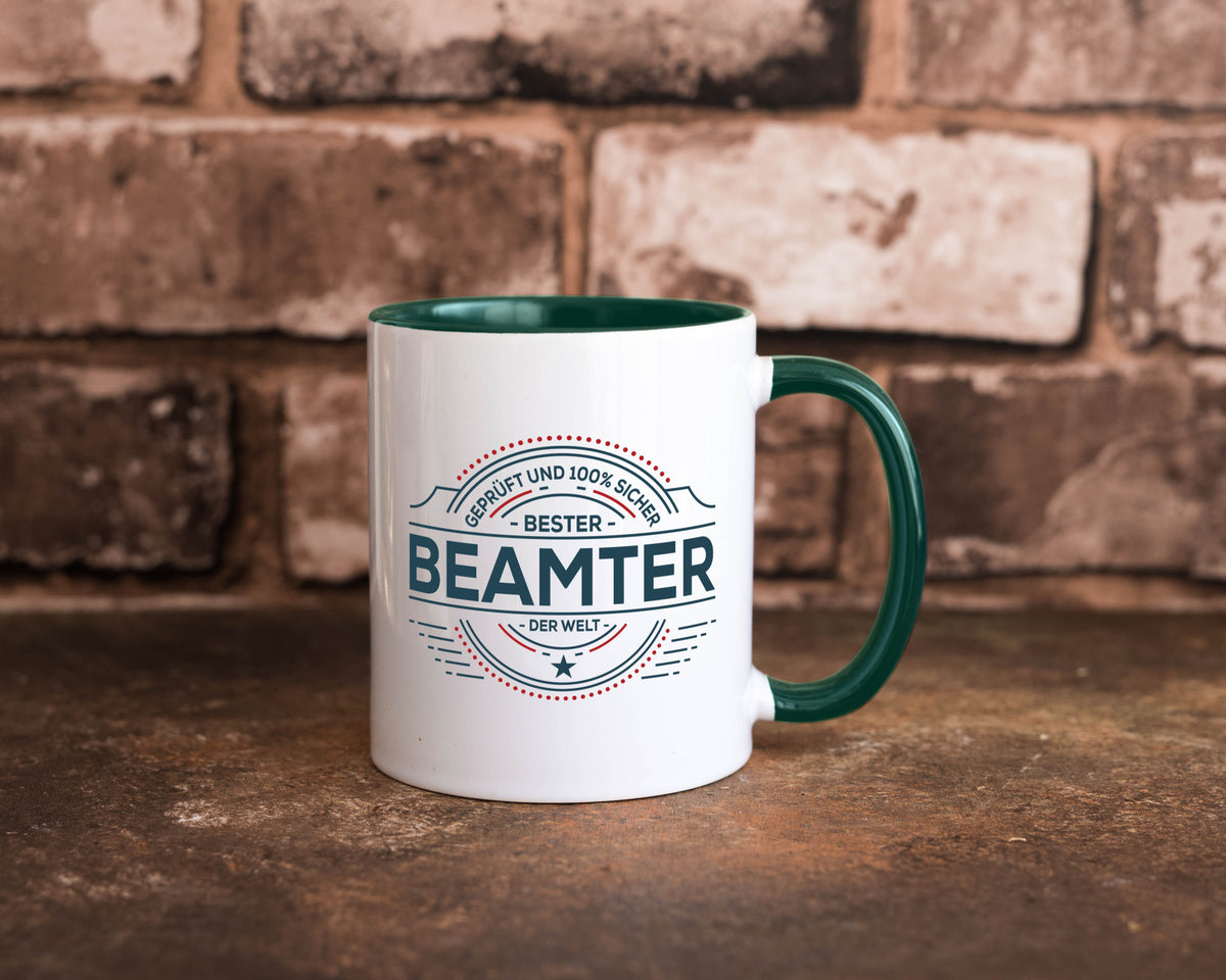 Geprüft und sicher: Beamter | Verbeamtung Dienst Humor Geschenkidee Tasse