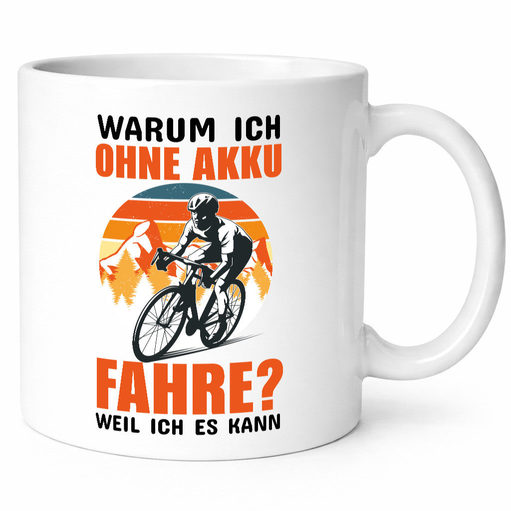 Ich fahre ohne Akku lustiger Spruch Geschenk Humor Geschenkidee Tasse
