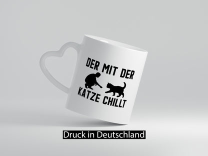 Mit der Katze | Chillen Katzenliebhaber Tierfreund lustiger Spruch Geschenk