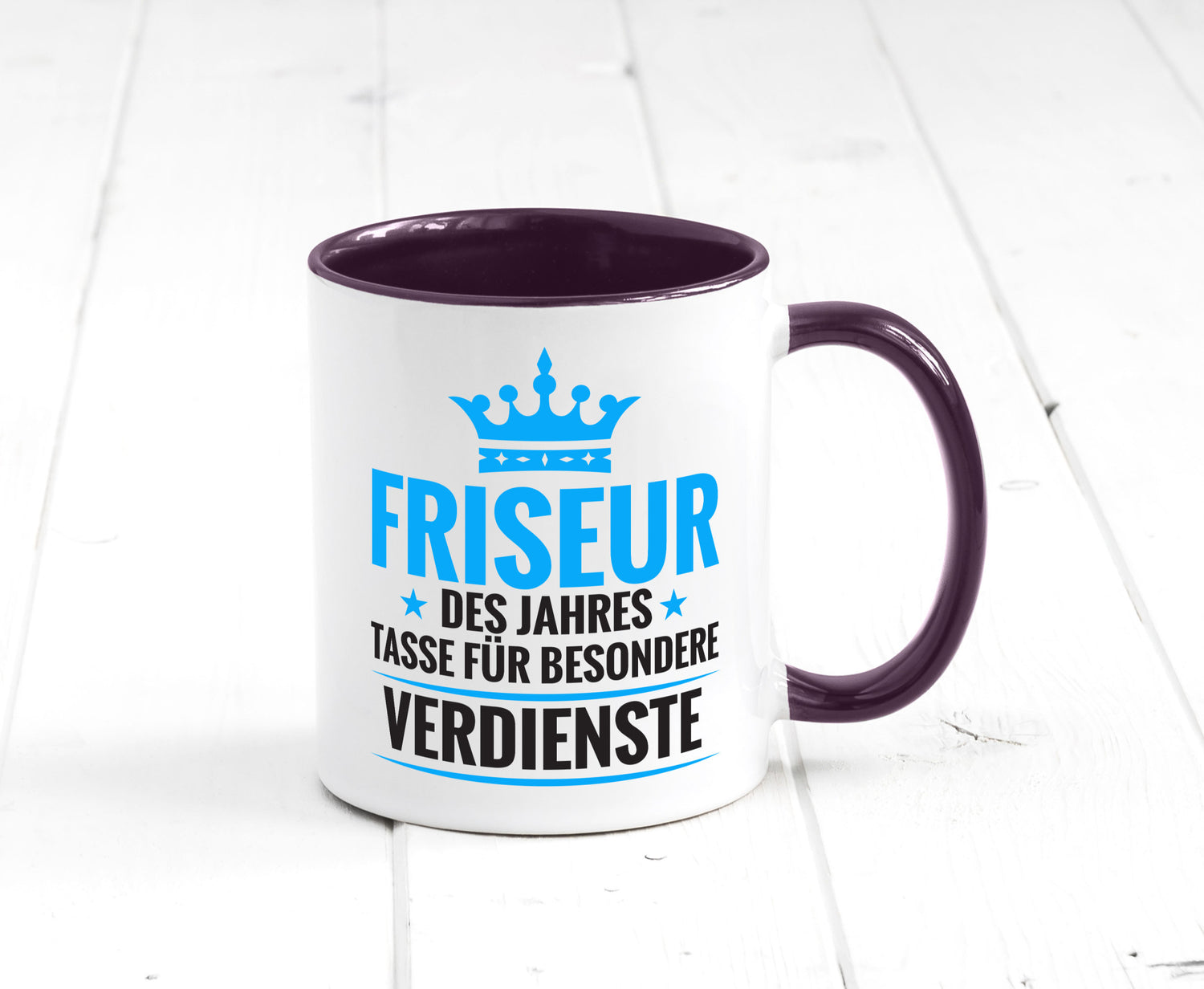 Besonderer Verdienst: Friseur | Frisör Geschenkidee Humor Tasse