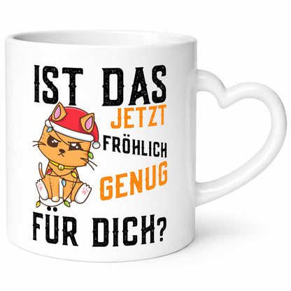 Ist das fröhlich genug | Katze Weihnachten Lichterkette Geschenk Tierliebhaber