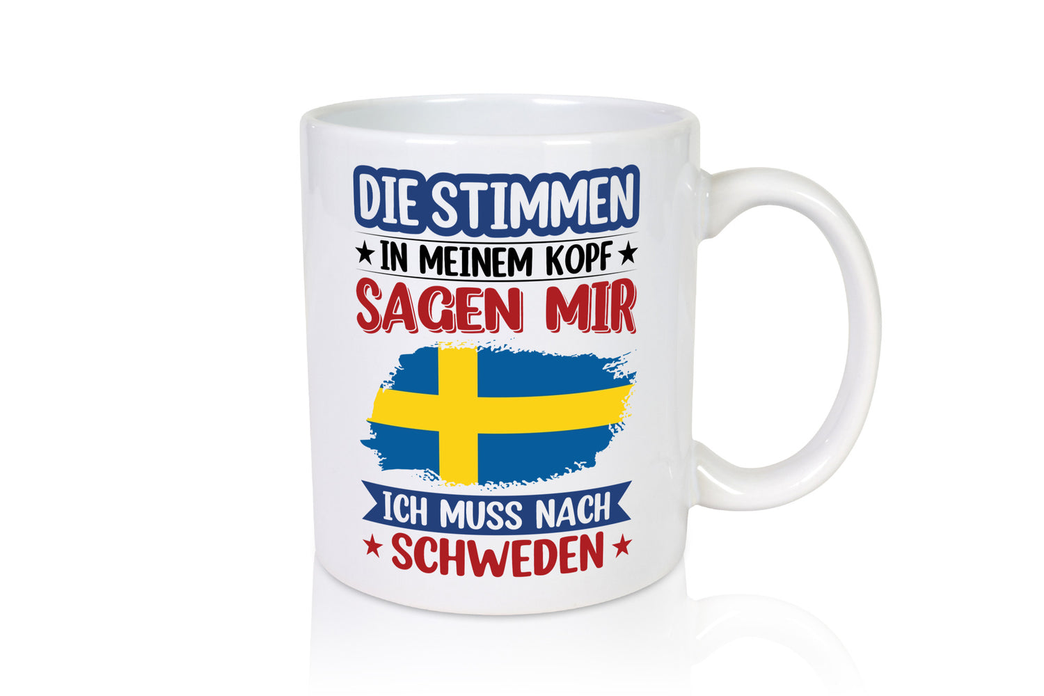 Schweden | Urlaub Stimmen in meinem Kopf Traumland v2 Geschenkidee Humor Tasse