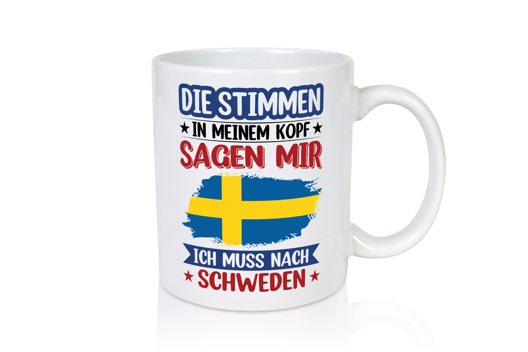 Schweden | Urlaub Stimmen in meinem Kopf Traumland v2 Geschenkidee Humor Tasse