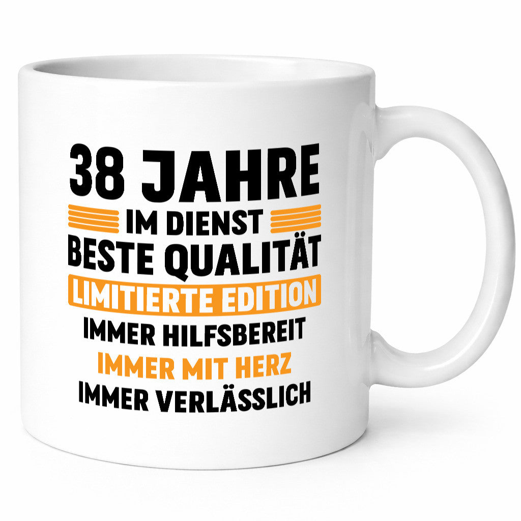 38 Jahre im Dienst | Jubiläum Arbeit v2 Geschenkidee Kollegen Büro Humor Tasse