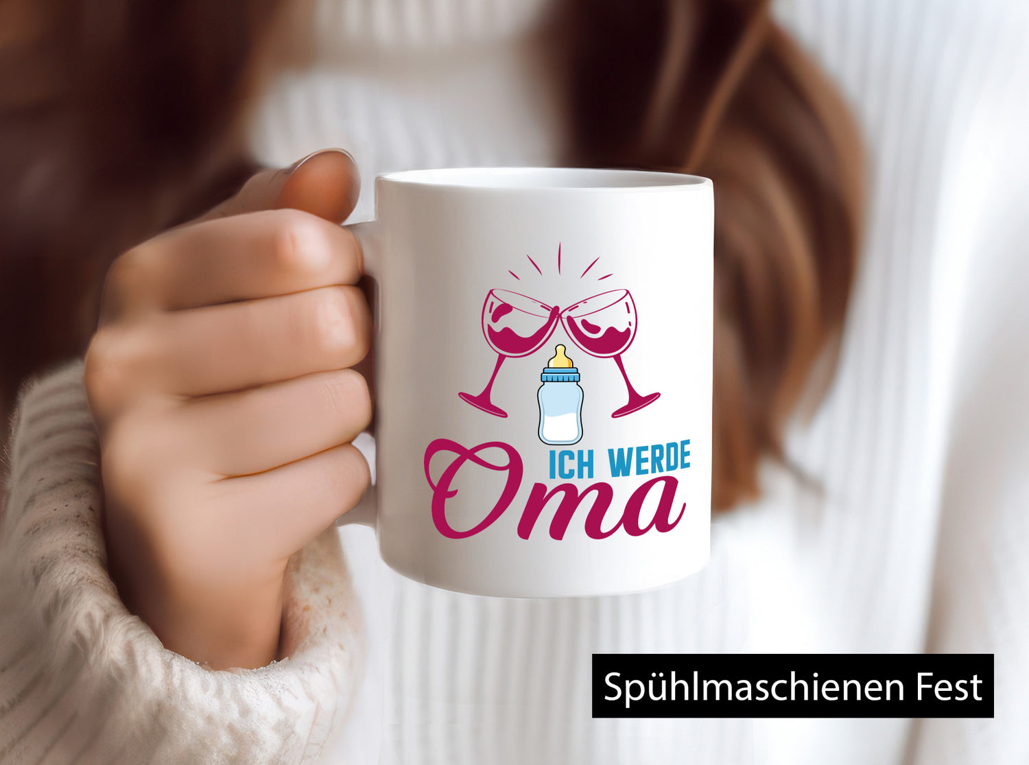 Ich werde Oma | Ankündigung Schwangerschaft Geschenkidee Familie Humor Tasse