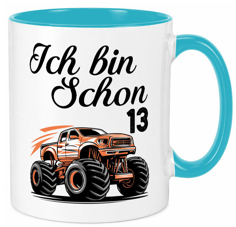 13. Geburtstag | Monster truck 13 Jahre Geschenkidee Humor Tasse