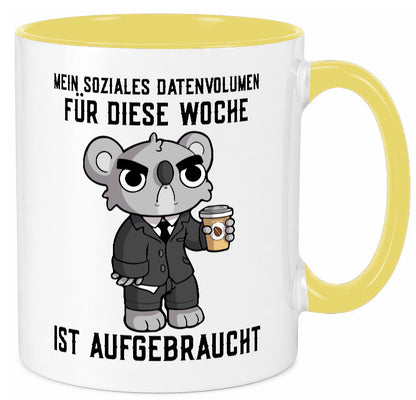 Soziales Datenvolumen | wütender Bär Einzelgänger Nerd Geschenkidee Humor Tasse