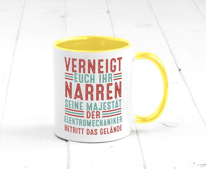 Verneigt euch: Elektromechaniker | Mechaniker v2 Geschenkidee Humor Tasse