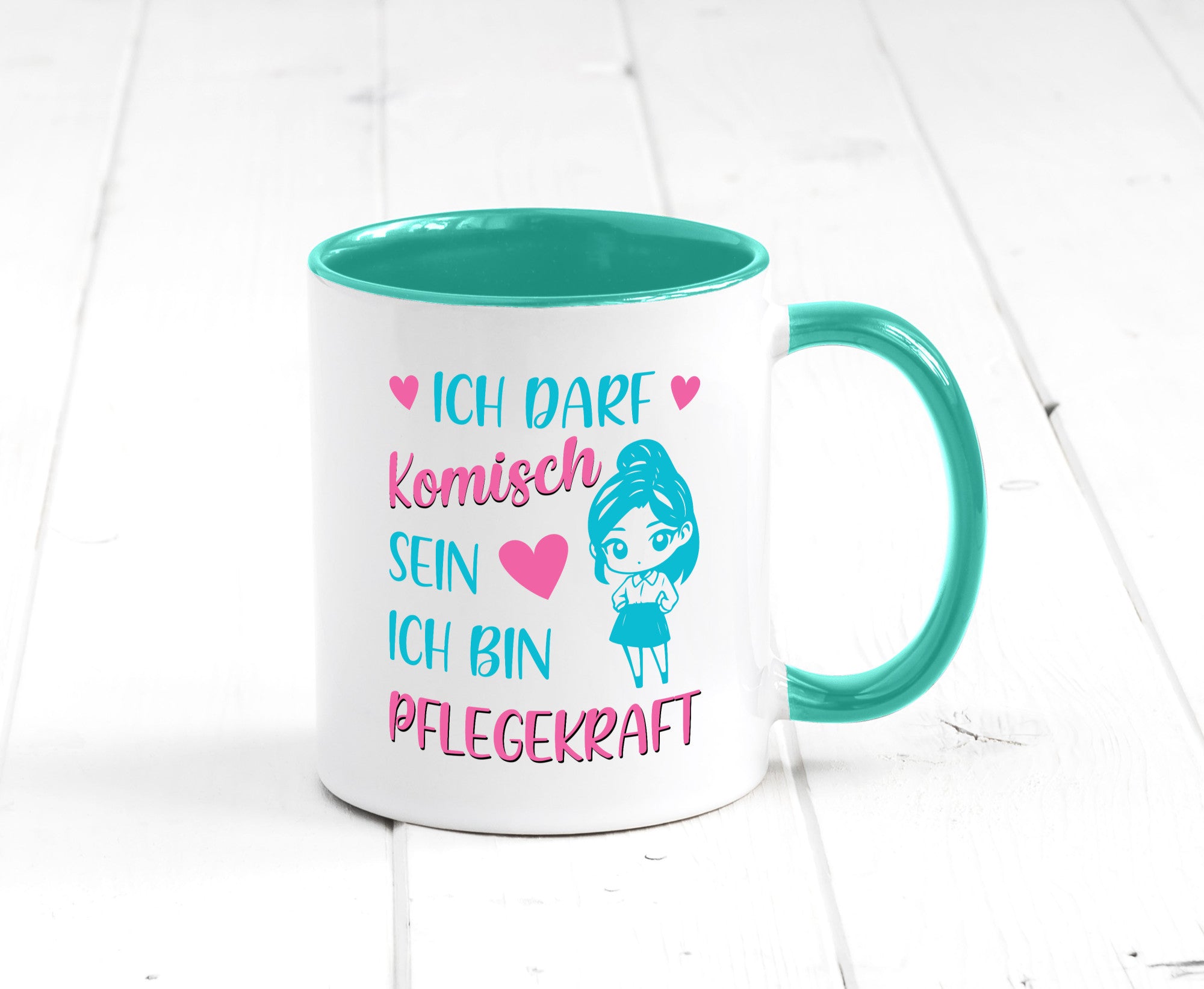 Ich darf komisch sein | Pflegekraft Geschenkidee Humor Tasse