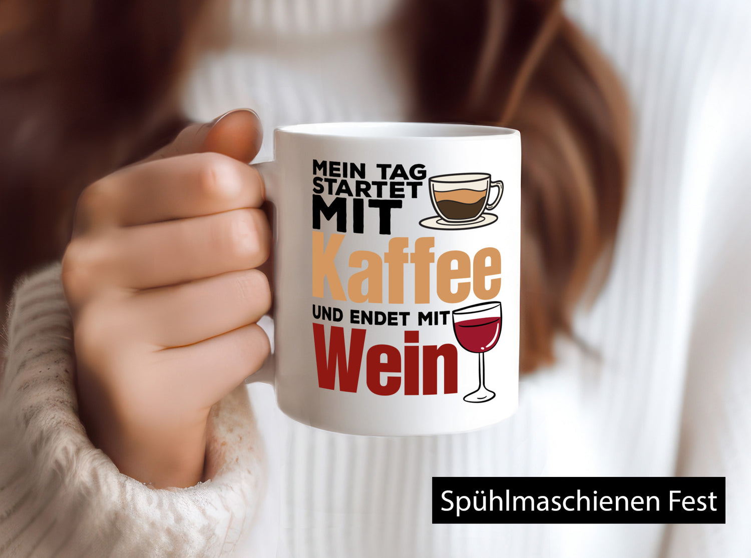 Coffee and Wine | Coffee Drinker Mug Wine Drinker Humor Gift Idea