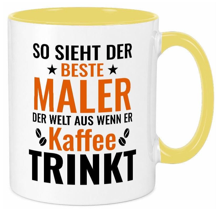 Kaffee trinkt: Maler | Malerei lustiger Spruch Geschenk Humor Geschenkidee Tasse