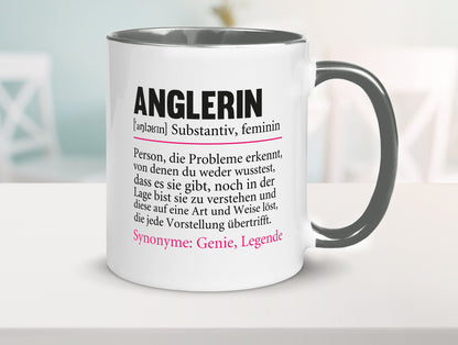Anglerin | Spruch Angeln Fischerin Beruf Humor Arbeit Kollegen Büro
