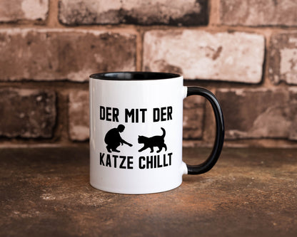 Mit der Katze | Chillen Katzenliebhaber Tierfreund lustiger Spruch Geschenk