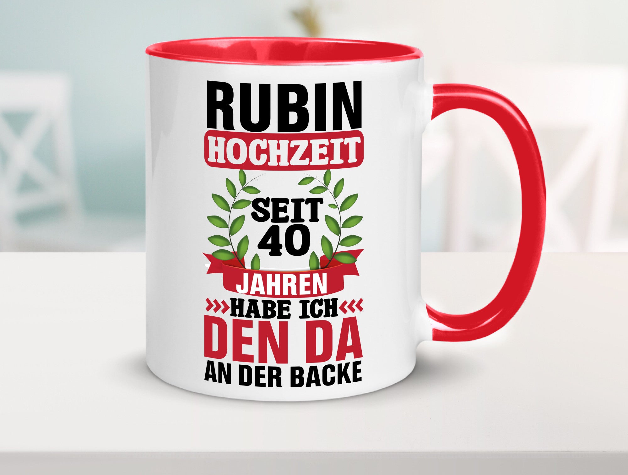 Rubin Hochzeit | 40 Jahre Verheiratet Humor Geschenkidee Tasse