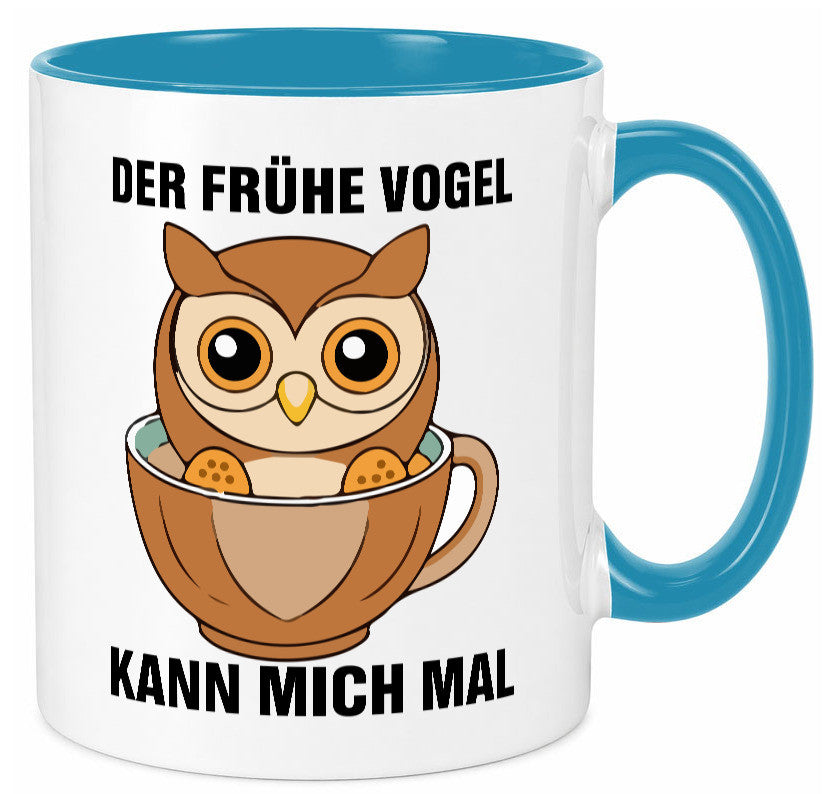 Der frühe Vogel kann mich mal | Eule Morgenmuffel v2 lustiger Spruch Geschenk