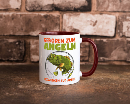 Geboren zum Angeln | Angler Tasse Fischer Spruch Humor Geschenkidee