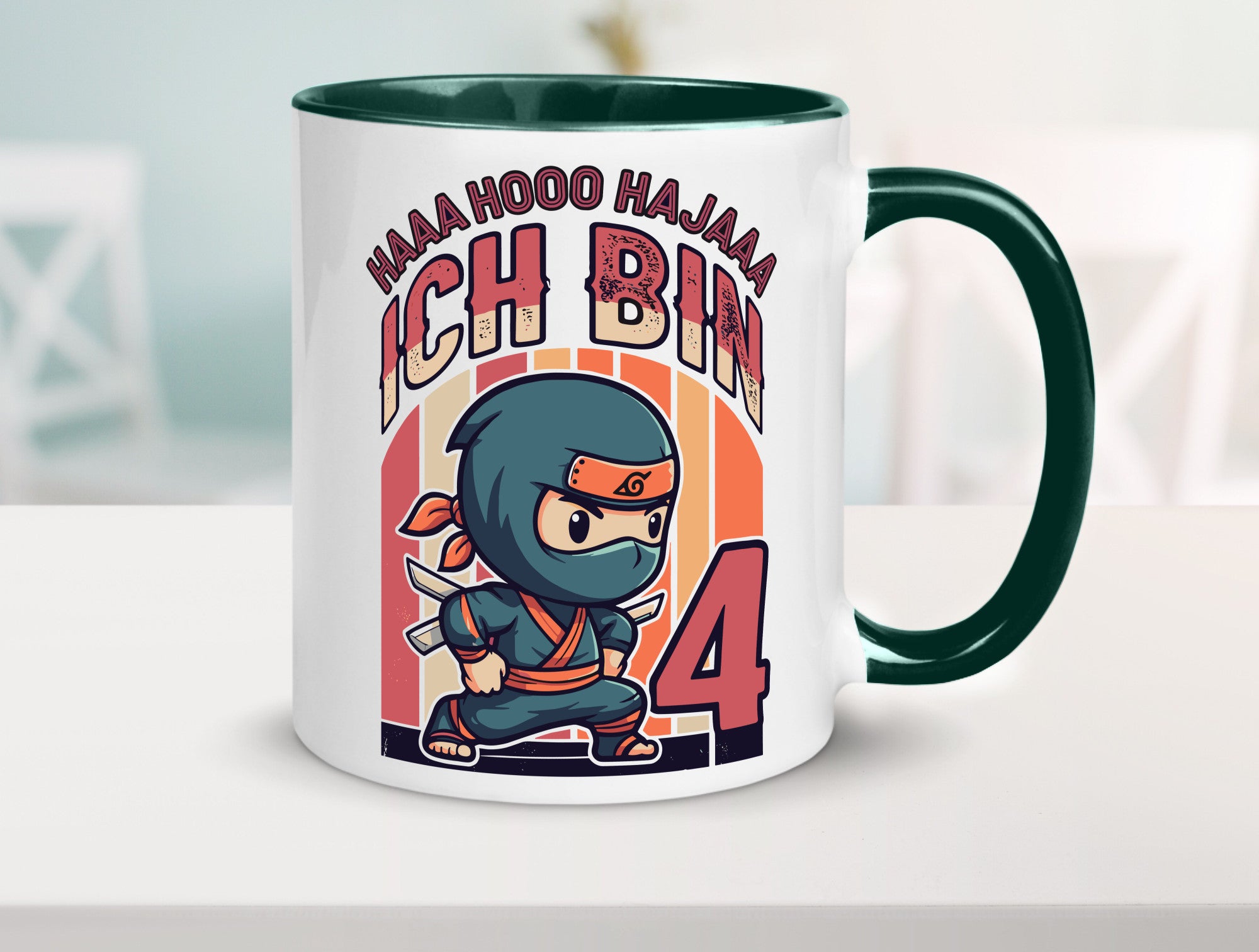 4. Geburtstag | Ninja Junge 4 Jahre lustiger Spruch Geschenk Geschenkidee Tasse