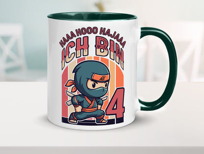 4. Geburtstag | Ninja Junge 4 Jahre lustiger Spruch Geschenk Geschenkidee Tasse