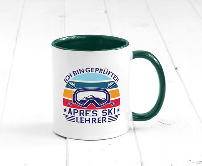 Geprüfter Apres Ski Lehrer | Ski-Brille Berge Ski-Stöck lustig Humor