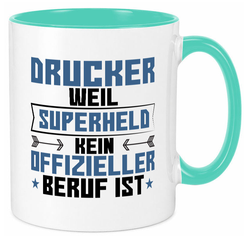 Superheld Drucker | Druckerei Print Medien Humor Geschenkidee Tasse