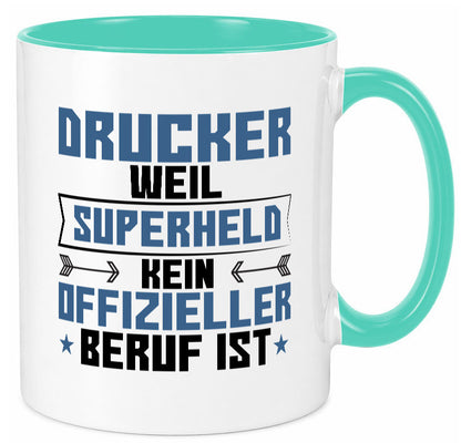 Superheld Drucker | Druckerei Print Medien Humor Geschenkidee Tasse
