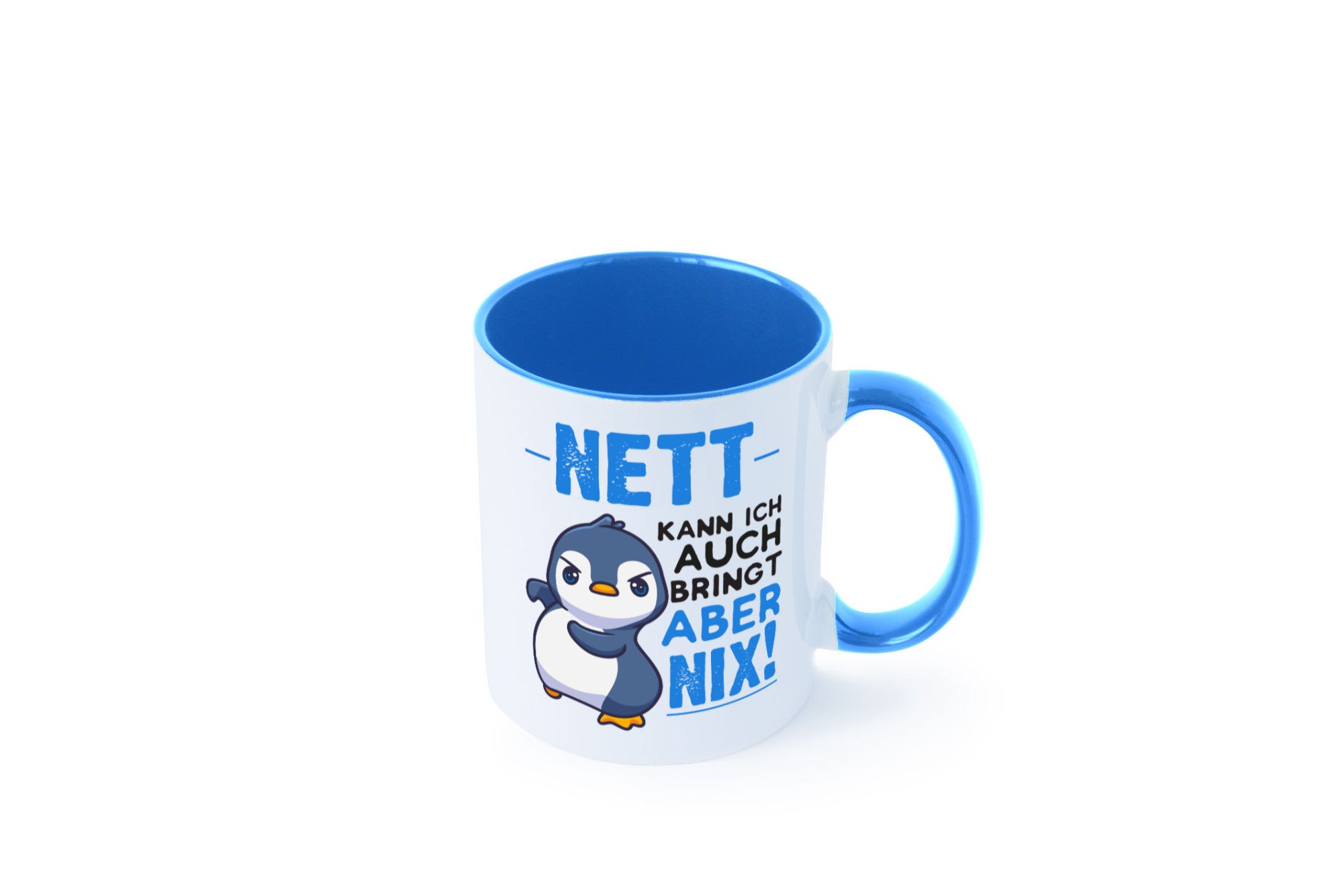 Nett kann ich auch | lustige Spruchtasse Pinguin Geschenk Humor Geschenkidee