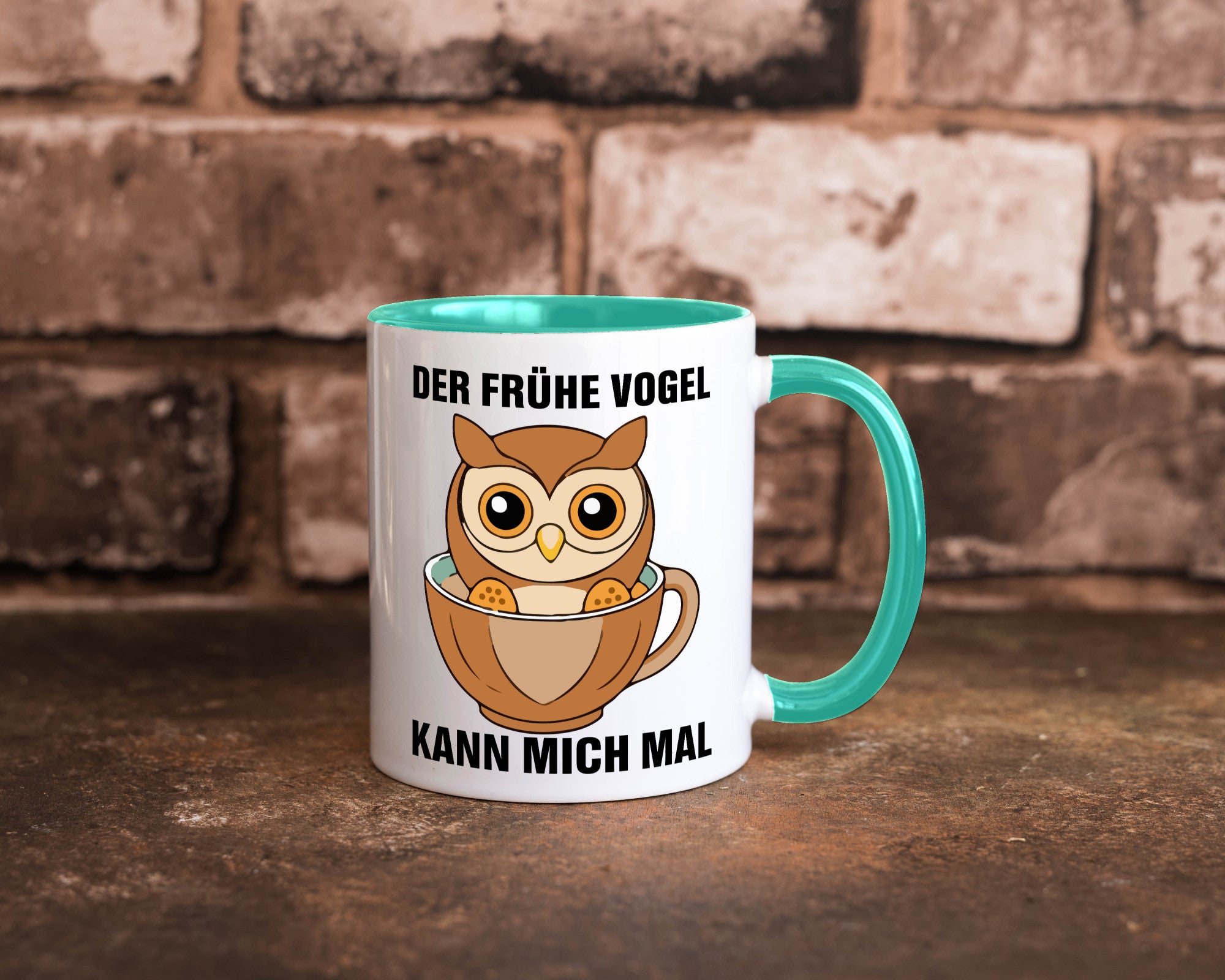 Der frühe Vogel kann mich mal | Eule Morgenmuffel v2 lustiger Spruch Geschenk