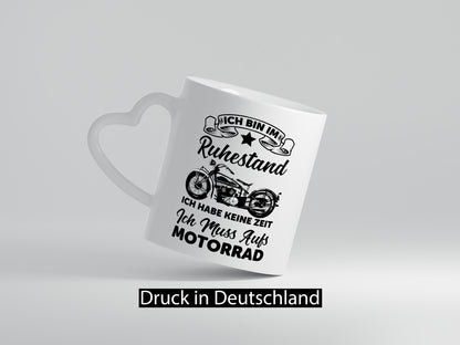 Ruhestand | muss aufs Motorrad Biker lustiger Spruch Geschenk Jubiläum Tasse