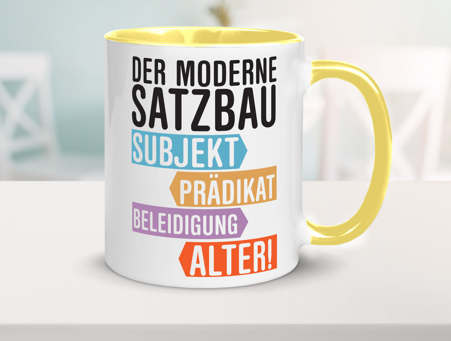 Moderner Satzbau | Lehrer Lehrerin Kollege lustig Arbeit Kollegen Büro Geschenk
