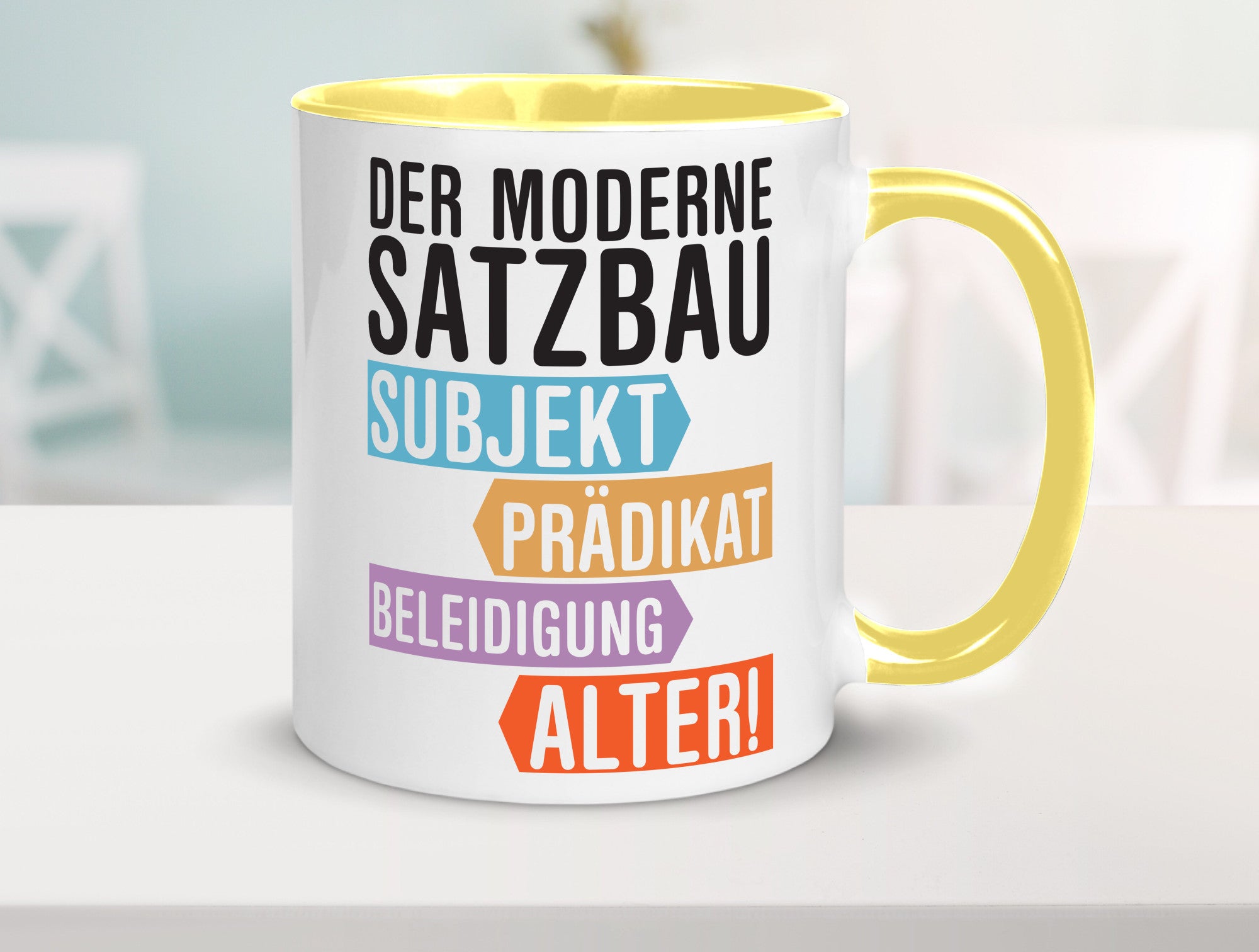 Moderner Satzbau | Lehrer Lehrerin Kollege lustig Arbeit Kollegen Büro Geschenk