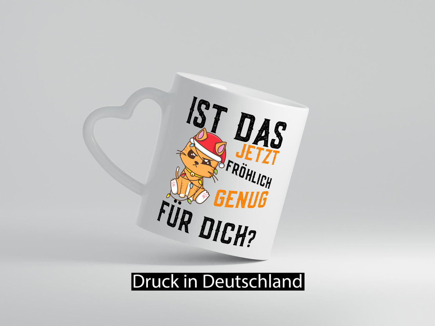 Ist das fröhlich genug | Katze Weihnachten Lichterkette Geschenk Tierliebhaber