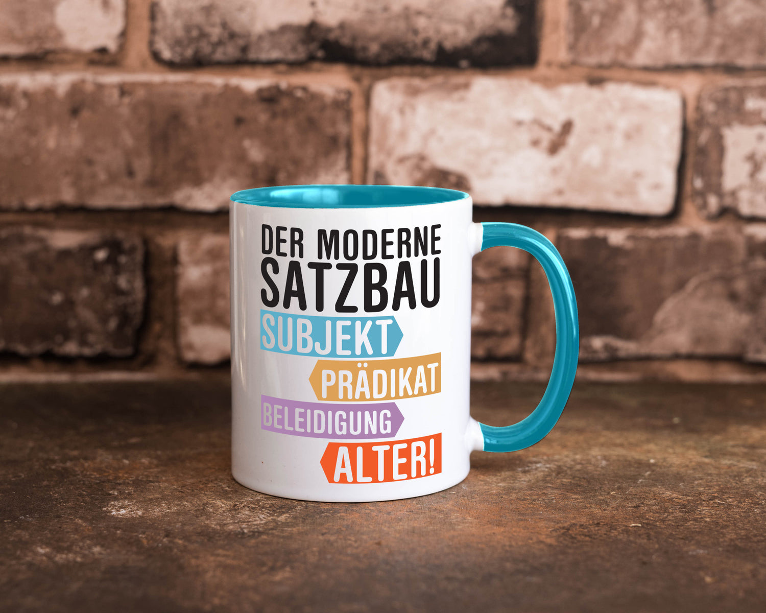 Moderner Satzbau | Lehrer Lehrerin Kollege lustig Arbeit Kollegen Büro Geschenk