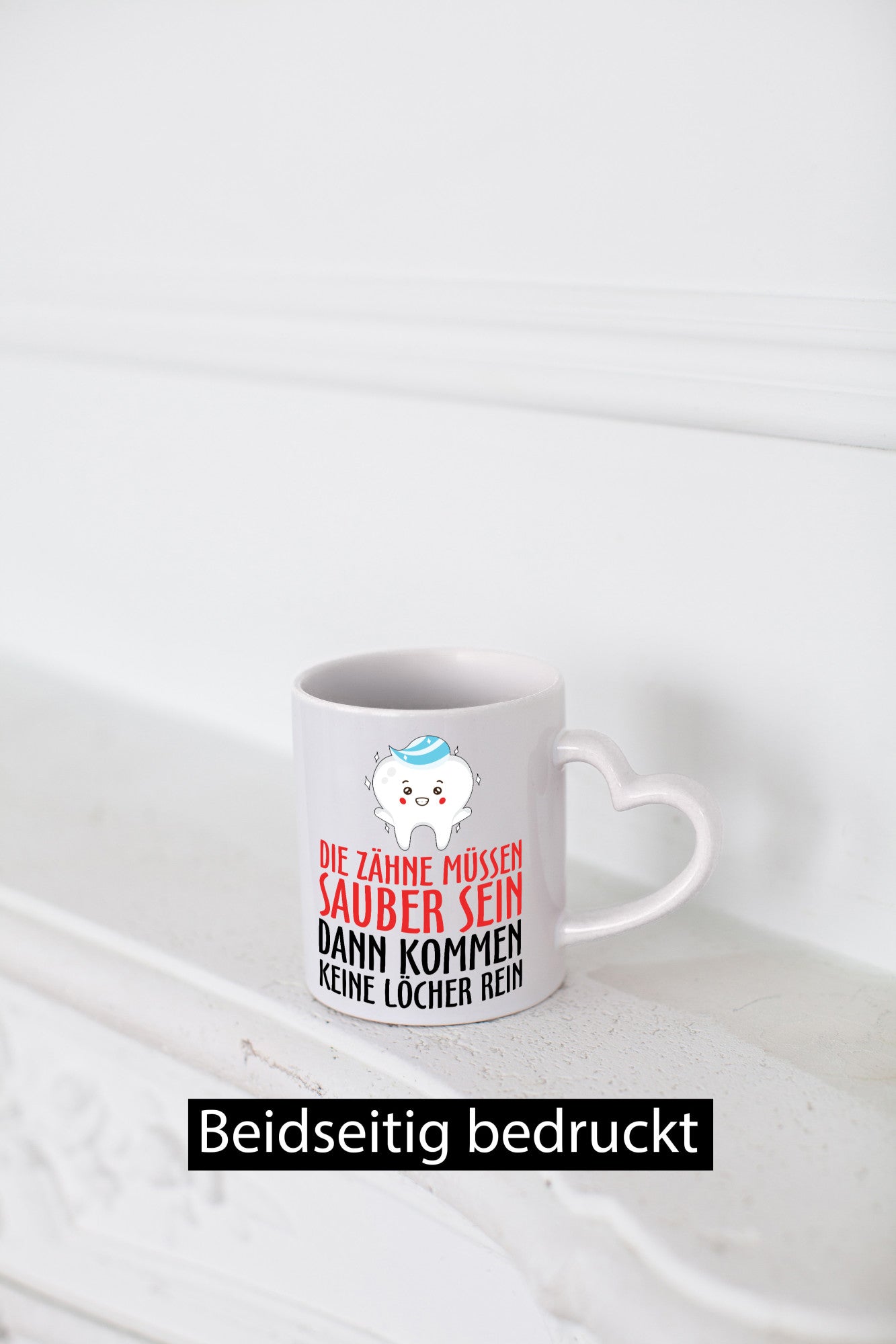 Sauber Zähne lustiger Spruch Geschenk Humor Geschenkidee Tasse