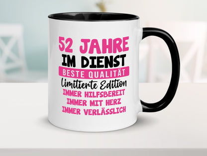 52 Jahre im Dienst | Jubiläum Arbeit v9 Geschenk Kollegen Büro lustiger Spruch Tasse