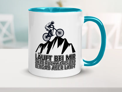 Läuft bei mir | Pechvogel Tasse Radfahrer Statement Humor Geschenkidee