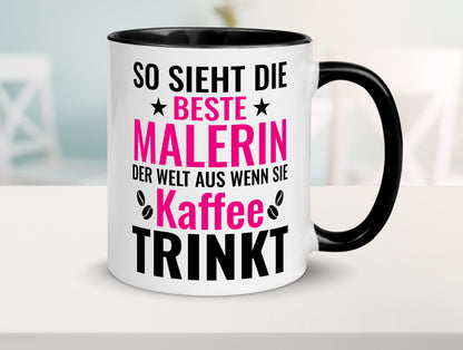 Kaffee trinkt: Malerin | Malerinnen lustiger Spruch Geschenk Humor Geschenkidee Tasse