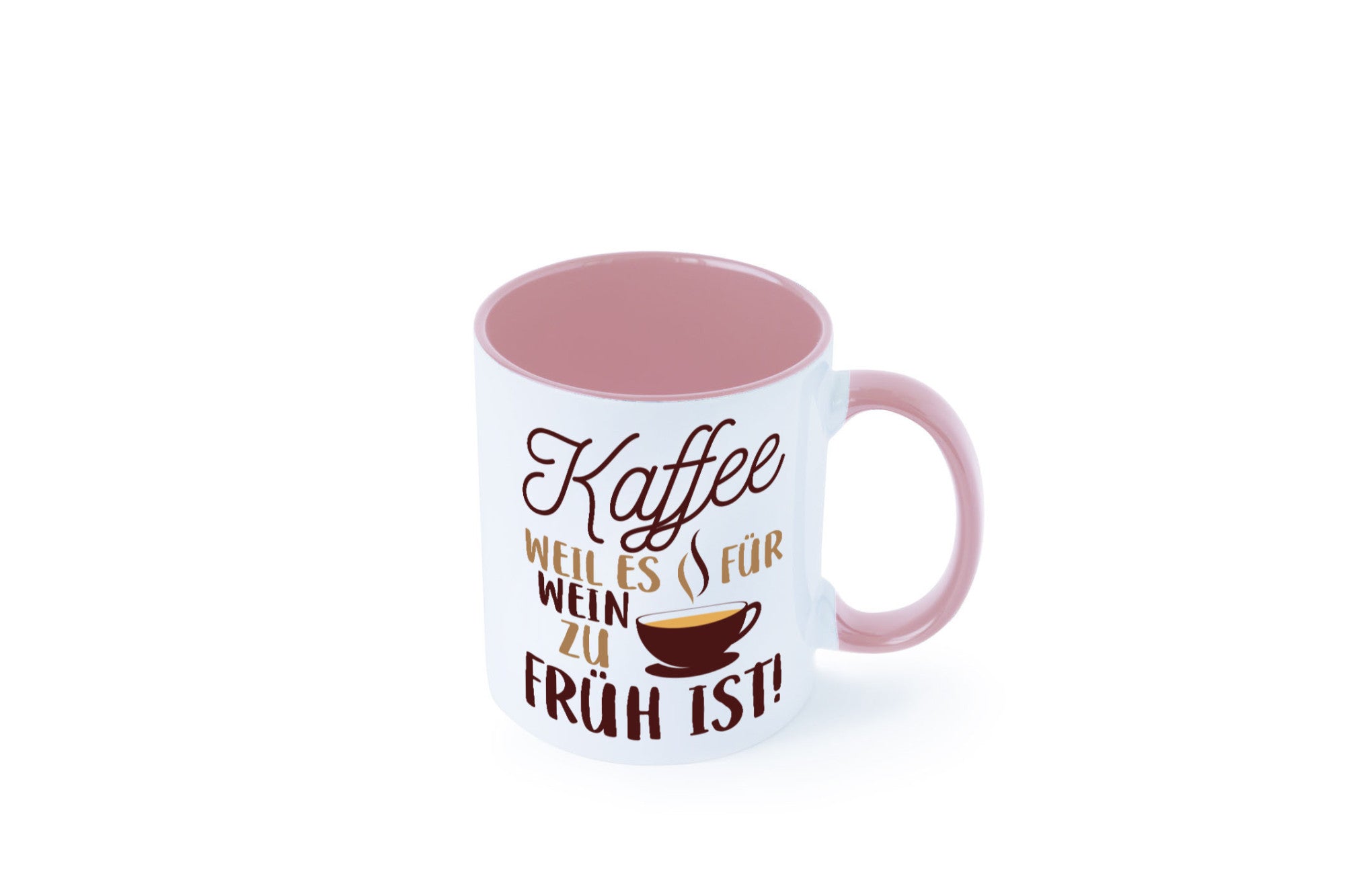 Weil es für Wein zu früh ist | Kaffeetrinker Herzschlag Humor Geschenkidee Tasse